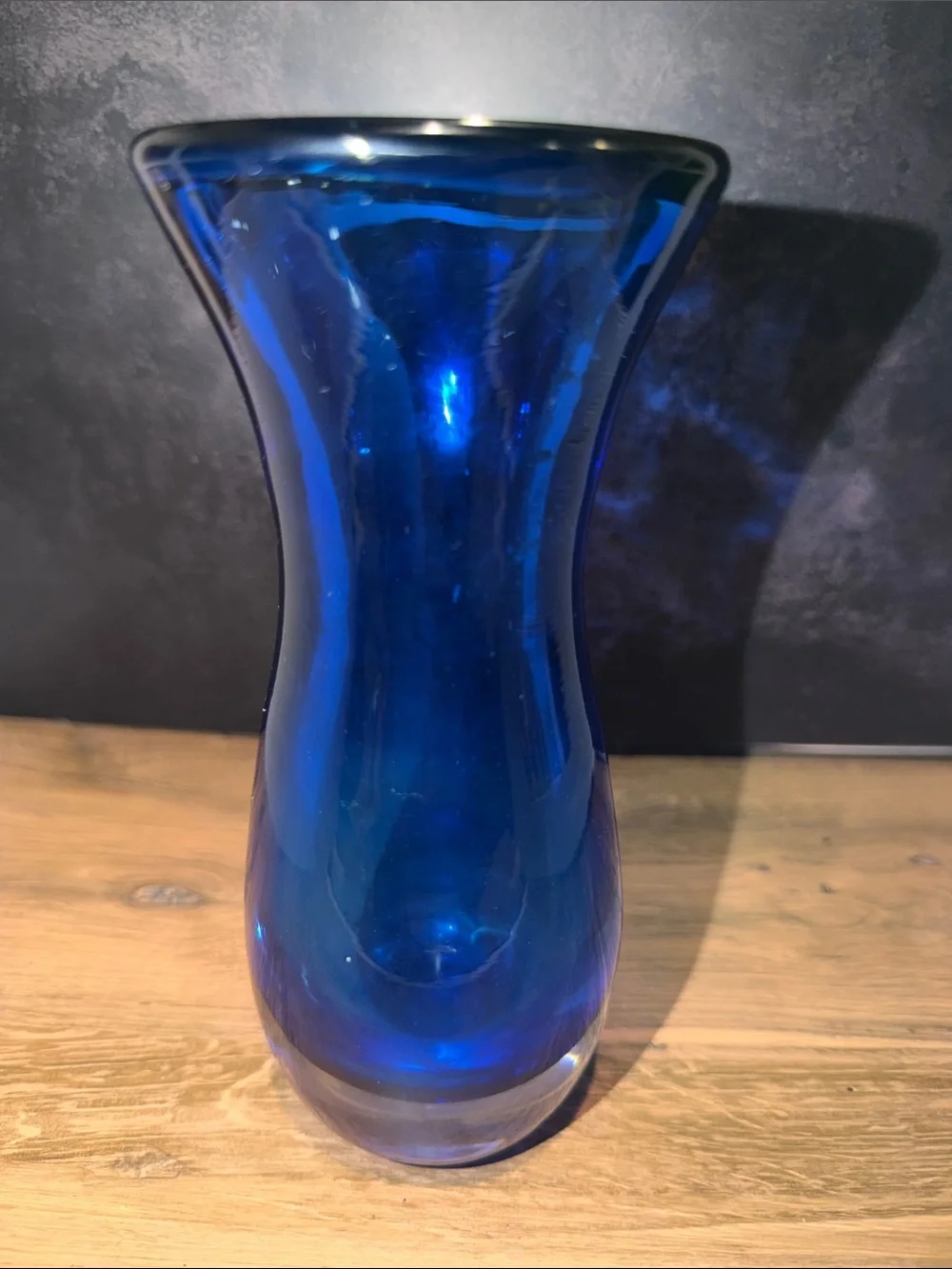 Deep Blue Glass Decorative Vase
